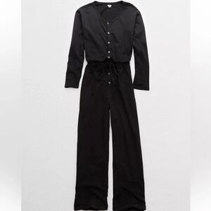 Aerie Small Weekend Black Jumpsuit